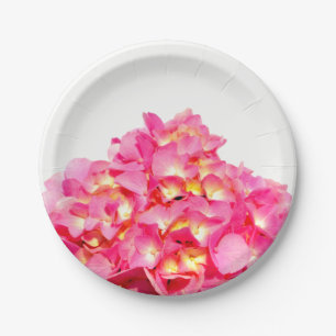 Prato De Papel Hídrangas cor-de-rosa, floral romântico