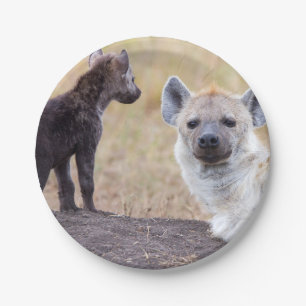 Prato De Papel Hiena com jovens um