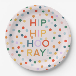 Prato De Papel Hip Hip Hooray Festa de aniversário Congrats