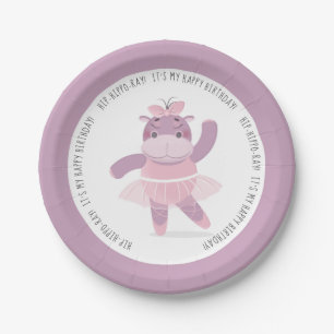 Prato De Papel Hip Hippo Ray Hippo Ballerina