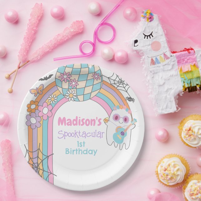 Prato De Papel Hippie Halloween  (Festa)