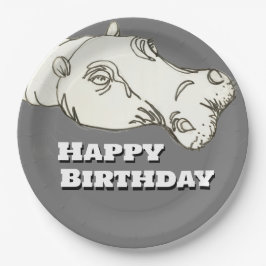 Prato De Papel Hippo head Birthday