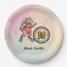 Prato De Papel Hippo scuba diver 30th Birthday