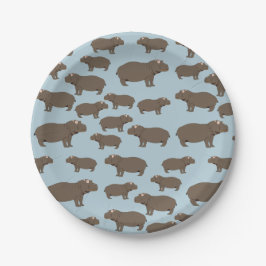 Prato De Papel Hippopotamus Hippo Pattern