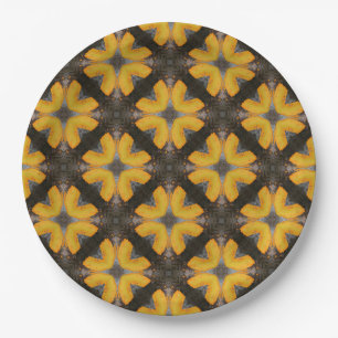 Prato De Papel Hipster Moderno Amarelo e Preto