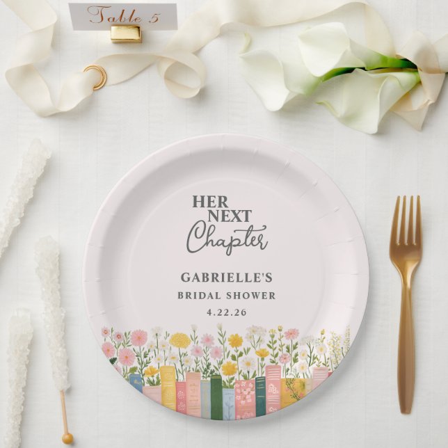 Prato De Papel História Floral de Contos de Fadas Seu Próximo Cap (Casamento)