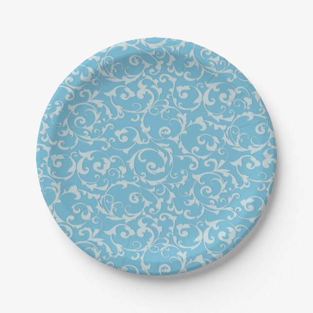Prato De Papel História Real Princesa Azul Conto de Fadas Chic (Frente)