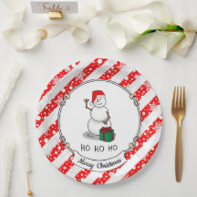 Ho Ho Feliz Papais noeis de Natal Bonito Snowman