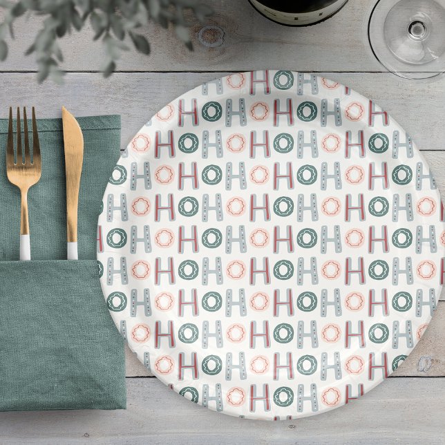 Prato de Papel Ho Ho Ho (Ho Ho Ho Paper Plate
)