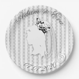 Prato De Papel Hochzeit Streifen & Punkte Namen personalisieren