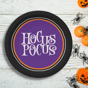 Prato De Papel Hocus Pocus Spooky Purple Halloween Paper Plate