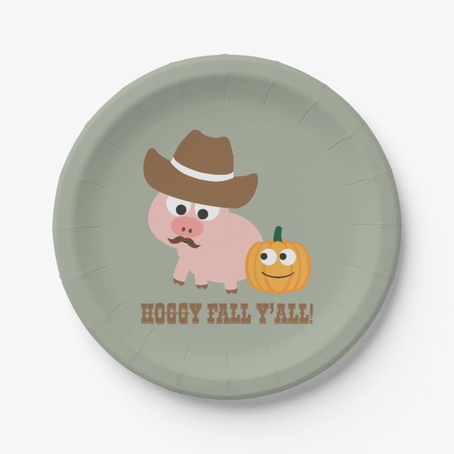 Prato De Papel Hoggy Fall Y'all (Frente)