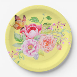 Prato De Papel holiES - Flores de Mola de Aquarela Buquê 2