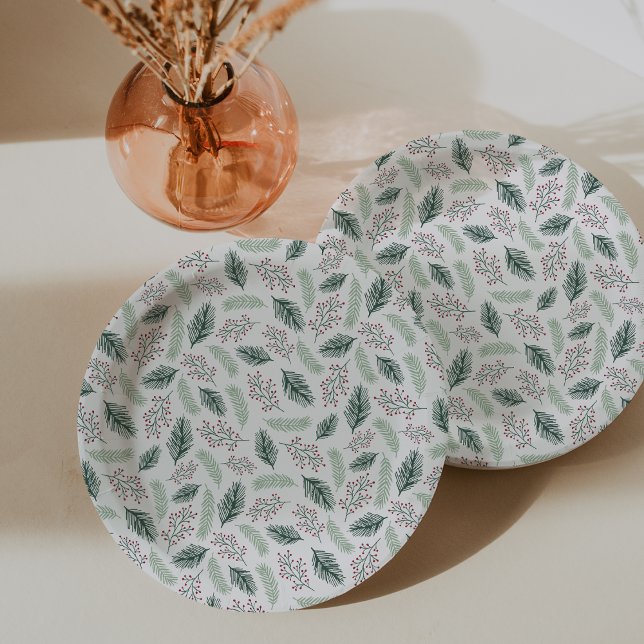 Prato De Papel Holly e Pine (Criador carregado)