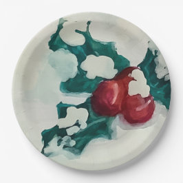 Prato De Papel Holly na neve