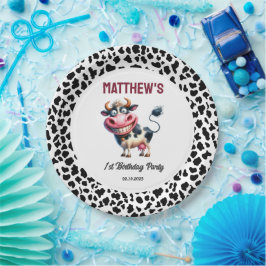 Prato De Papel Holy Cow! 1st Birthday | Animal First Birthday 