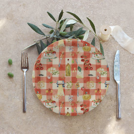 Prato De Papel Holy Ravioli Gingham Pattern | Little Meatball