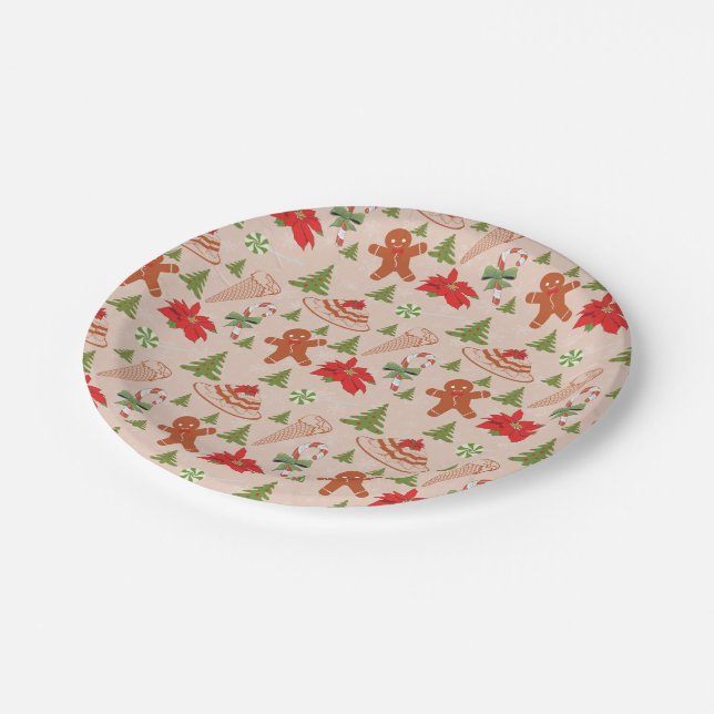 Prato De Papel Homem-pão-de-gengibre,Cascas-doces e sorvetes (Inclinado)