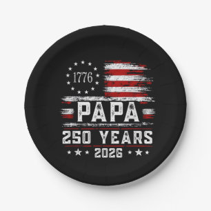 Prato De Papel Homem Papai Bandeira Americana 250 Anos 4 de Julho