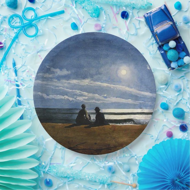 Prato De Papel Homer - Lua, pintura de arte, (Festa)