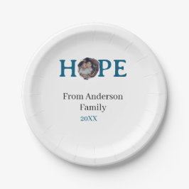 Prato De Papel Hope blue holidays bold letter kids photo name yea