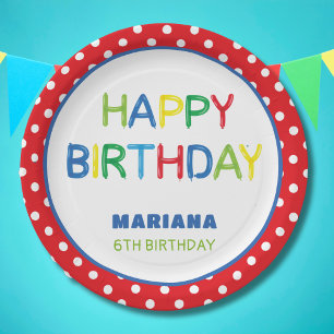 PRATO DE PAPEL HORA DA FESTA DE BALÕES