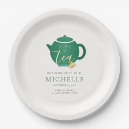 Prato De Papel Hora do Tea Emerald Dourado Chá de panela Elegante