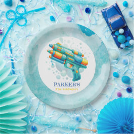 Prato De Papel Horário de Aniversário do Summer Boy