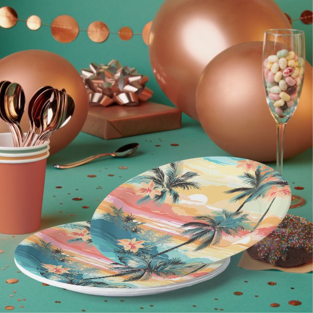 Prato De Papel Horizonte Suave da Ilha (Múltiplo)