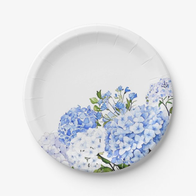 Prato De Papel Hortênsia Azul (Frente)