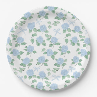 Prato De Papel Hortênsia Azul Tendência e Laços