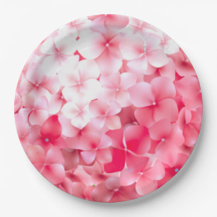 Prato De Papel Hortênsia Rosa Aquarela