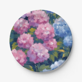 Prato De Papel Hortênsias de Verão | Flores Costeiras Rosa e Azul