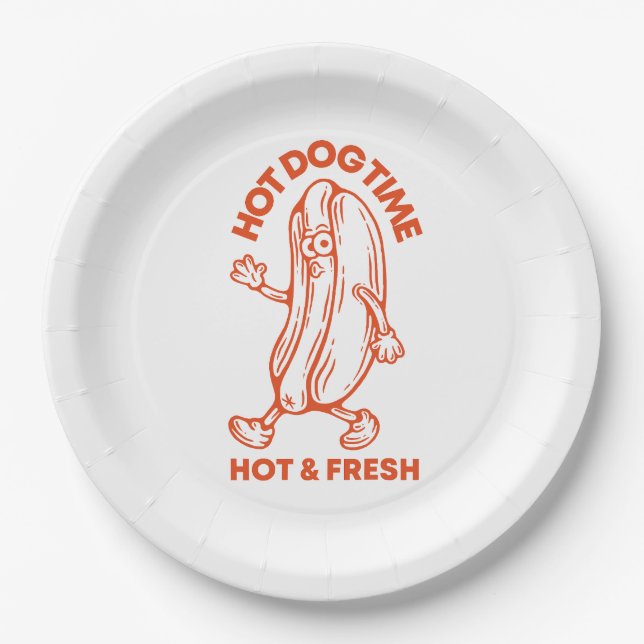 Prato De Papel Hot Dog Time (Frente)