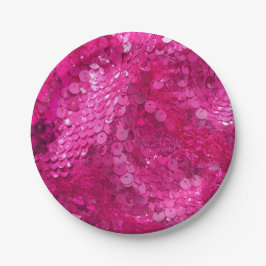 Prato De Papel Hot Pink Sequin