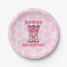 Howdy Galentine, Rosa, Plata de Papel de Garmoda O