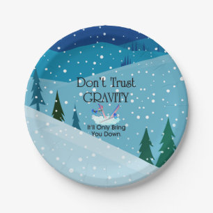 Prato De Papel Humor de Esqui TOP