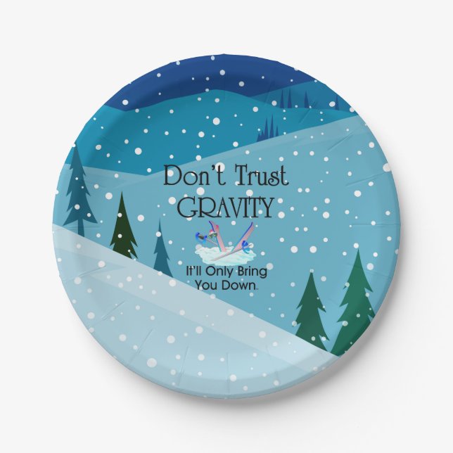 Prato De Papel Humor de Esqui TOP (Frente)