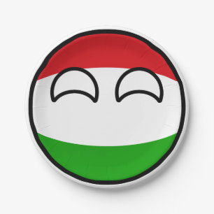 Prato De Papel Hungria Geeky de tensão engraçada Countryball