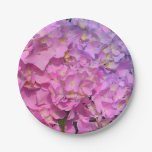 Prato De Papel Hydrangeas cor-de-rosa e azuis