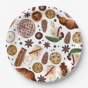 Prato De Papel Hygge Christmas Cookie Pattern
