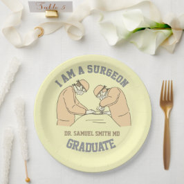 Prato De Papel I AM SURGEON doctor MD party graduate