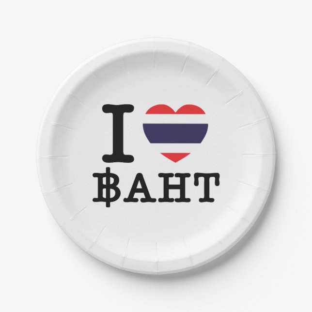 Prato De Papel I Heart (Love) Baht (Frente)