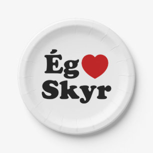 Prato De Papel I Heart (Love) Skyr [Ég Elska Skyr] Islandês