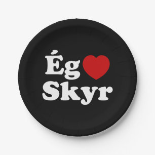 Prato De Papel I Heart (Love) Skyr [Ég Elska Skyr] Islandês