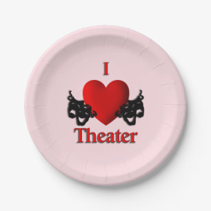 Prato De Papel I Heart Theater Pink