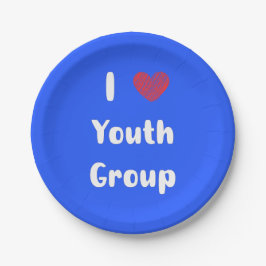 Prato De Papel I Heart Youth Group Paper Plate