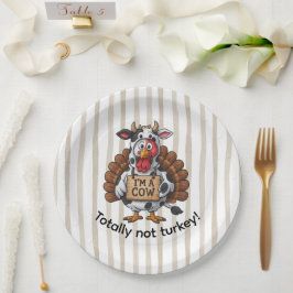 Prato De Papel I’m a Cow Turkey | Funny Thanksgiving Disguise
