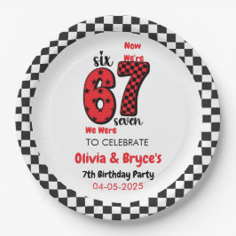 Prato De Papel I Was 6, Now I’m 7 – Twin 7th Birthday for Kids