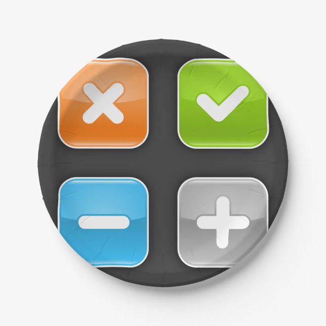 Prato De Papel Ícones matemáticos (Frente)